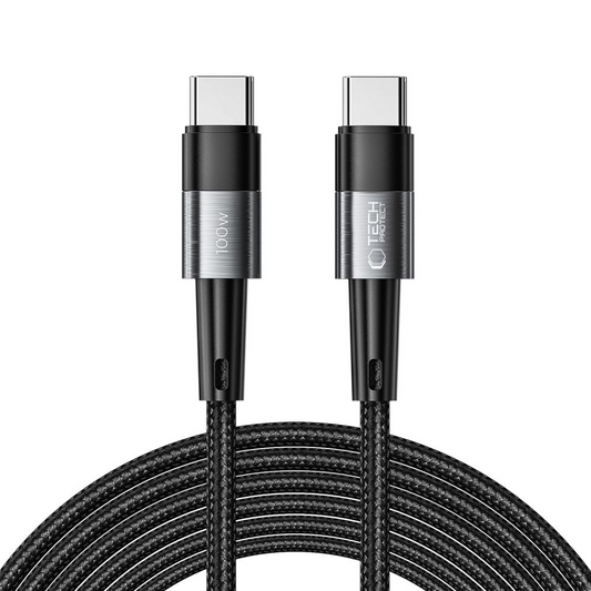 USB-C Data- og ladekabel - USB-C Tech-Protect Ultraboost, 100W, 3m, Grå