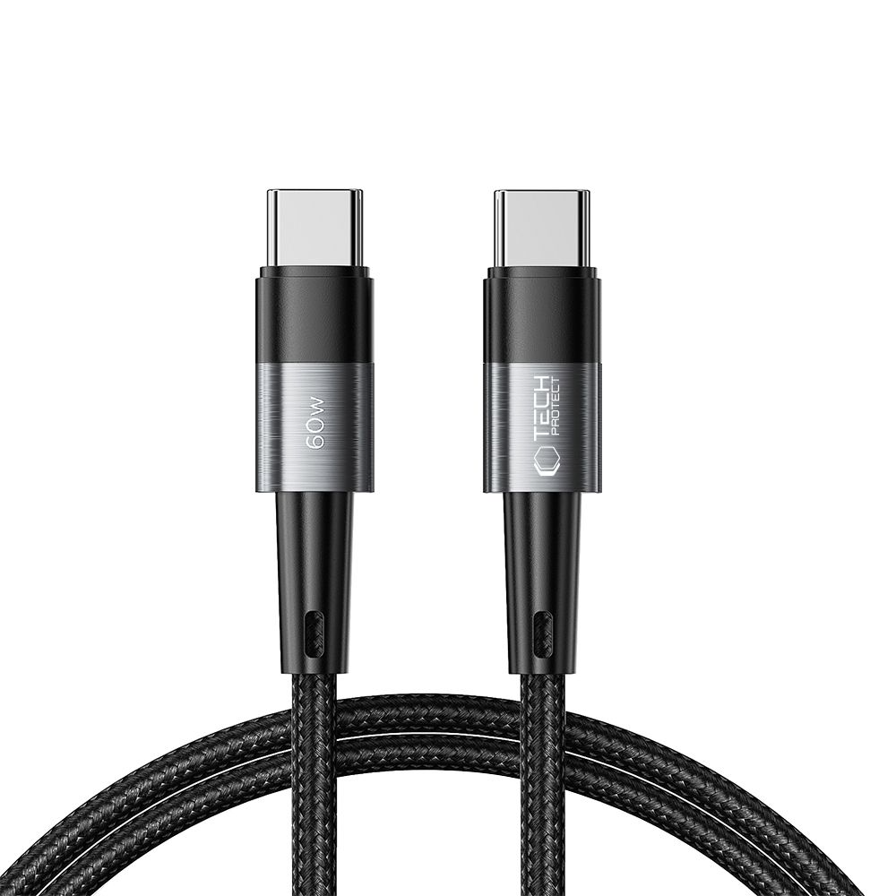 USB-C data- og ladekabel - USB-C Tech-Protect Ultraboost, 60W, 1m, grå