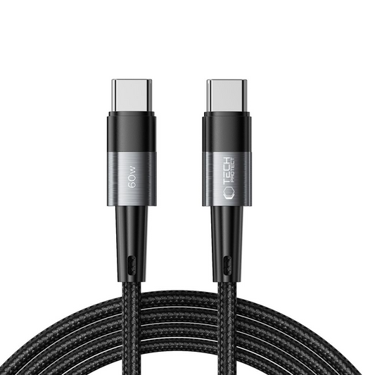 USB-C data- og ladekabel - USB-C Tech-Protect Ultraboost, 60W, 2m, Grå