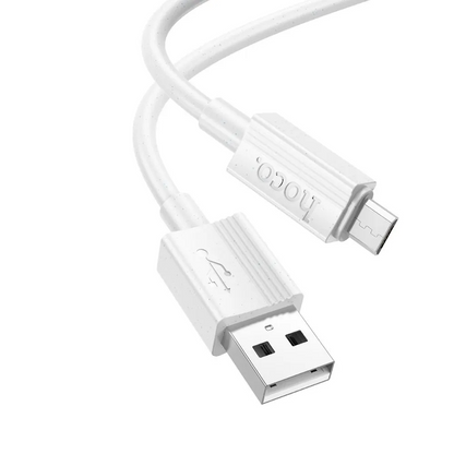USB-A til microUSB data- og ladekabel HOCO X107, 18W, 1m, hvit