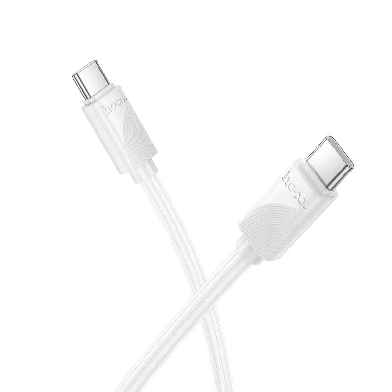 USB-C Data- og ladekabel - USB-C HOCO X114, 60W, 1m, Hvit