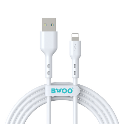 USB-A til Lightning data- og ladekabel BWOO BO-X172L-2M, 15W, 2m, hvit
