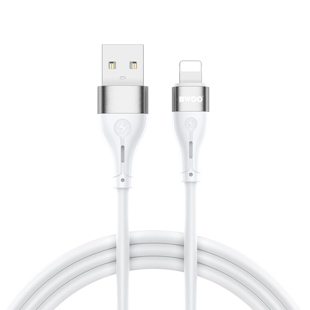 USB-A til Lightning data- og ladekabel BWOO X280L, 15W, 1m, hvit