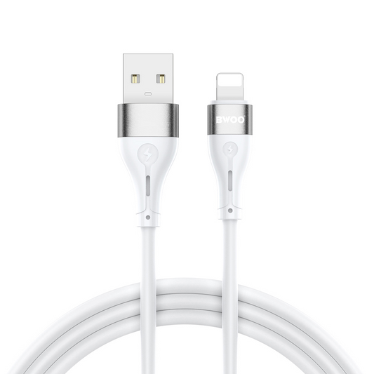 USB-A til Lightning data- og ladekabel BWOO X280L, 15W, 1m, hvit