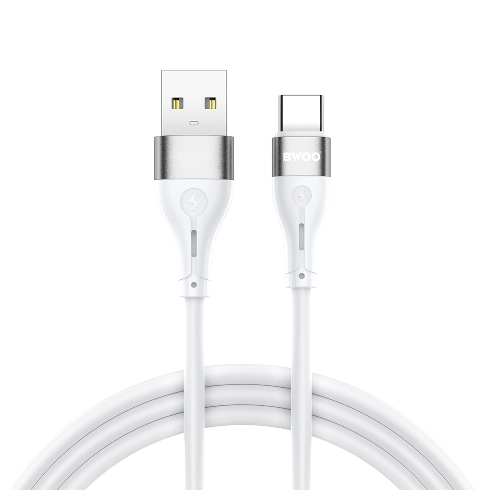 USB-A til USB-C data- og ladekabel BWOO X280C, 15W, 1m, hvit