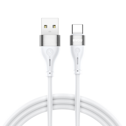 USB-A til USB-C data- og ladekabel BWOO X280C, 15W, 1m, hvit
