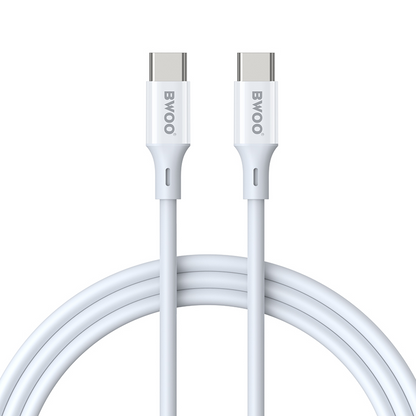 USB-C data- og ladekabel - USB-C BWOO BO-X283CC-2M, 60W, 2m, hvit
