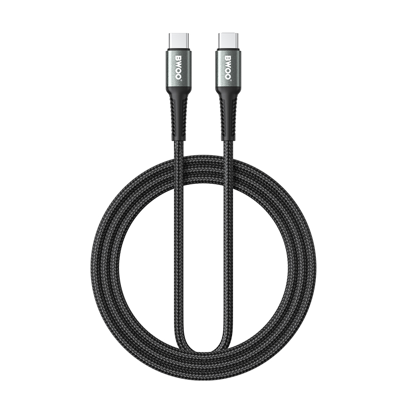 USB-C Data- og ladekabel - USB-C BWOO BO-X288C-C, 60W, 1m, Svart