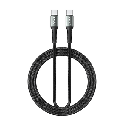 USB-C Data- og ladekabel - USB-C BWOO BO-X288C-C, 60W, 1m, Svart