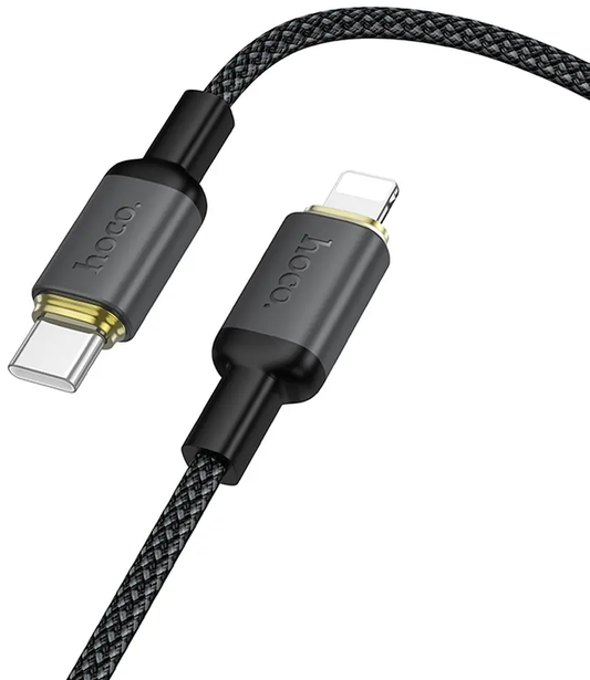 USB-C til Lightning datakabel og ladekabel HOCO X128 Benefit, 30W, 1m, svart