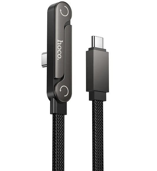 USB-C Data- og ladekabel - USB-C HOCO U150 Exquisite, 60W, 1,2m, Svart