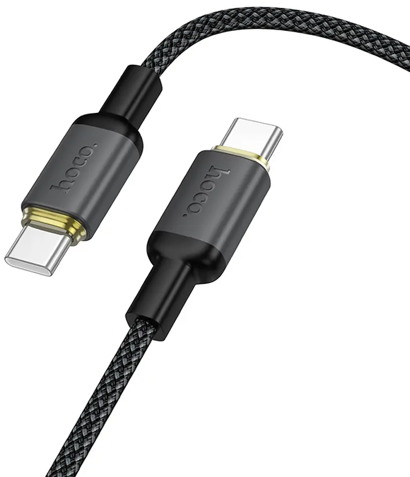 USB-C Data- og ladekabel - USB-C HOCO X128 Benefit, 60W, 1m, Svart