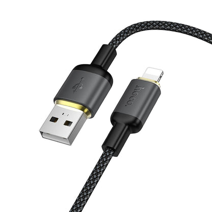USB-A til Lightning data- og ladekabel HOCO X128 Benefit, 12W, 1m, svart