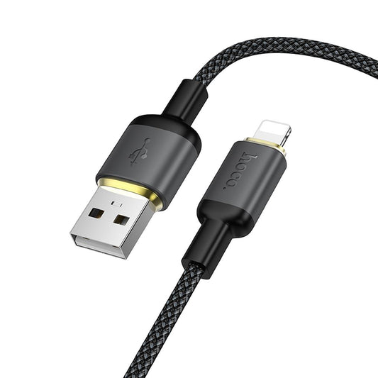 USB-A til Lightning data- og ladekabel HOCO X128 Benefit, 12W, 1m, svart