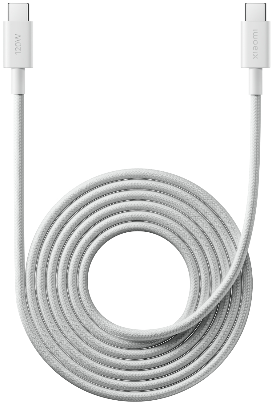 USB-C Data- og ladekabel - USB-C Xiaomi, 120W, 2m, Hvit BHR087AGL
