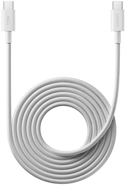 USB-C Data- og ladekabel - USB-C Xiaomi, 120W, 2m, Hvit BHR087AGL
