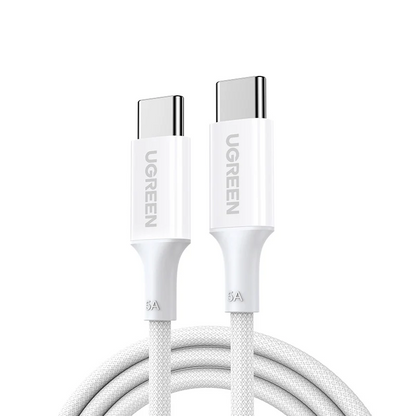 USB-C Data- og ladekabel - USB-C UGREEN L502 (35221), 100W, 2m, Hvit