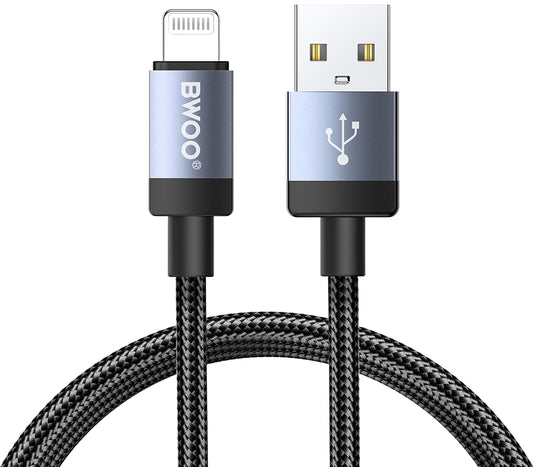 USB-A til Lightning data- og ladekabel BWOO BO-X401L, 18W, 1m, svart