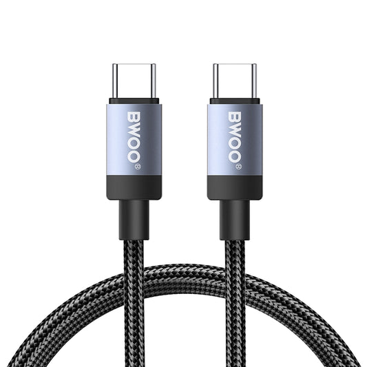 USB-C Data- og ladekabel - USB-C BWOO BO-X401CC, 65W, 1m, svart