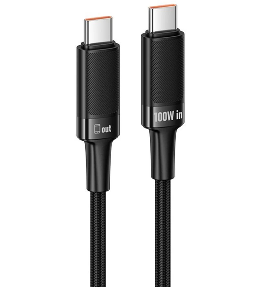 USB-C Data- og ladekabel - USB-C HOCO U153 Extreme, 100W, 1,2m, Svart