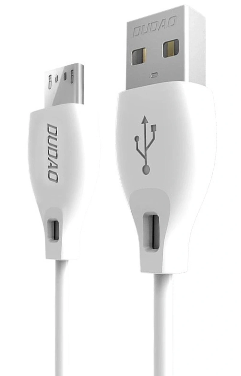 USB-A til microUSB data- og ladekabel Dudao L4M, 18W, 1m, hvit