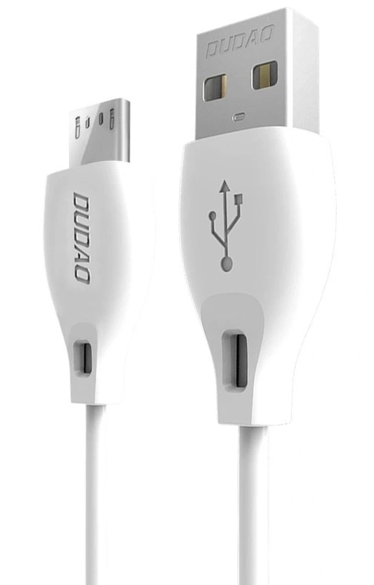 USB-A til microUSB data- og ladekabel Dudao L4M, 18W, 1m, hvit