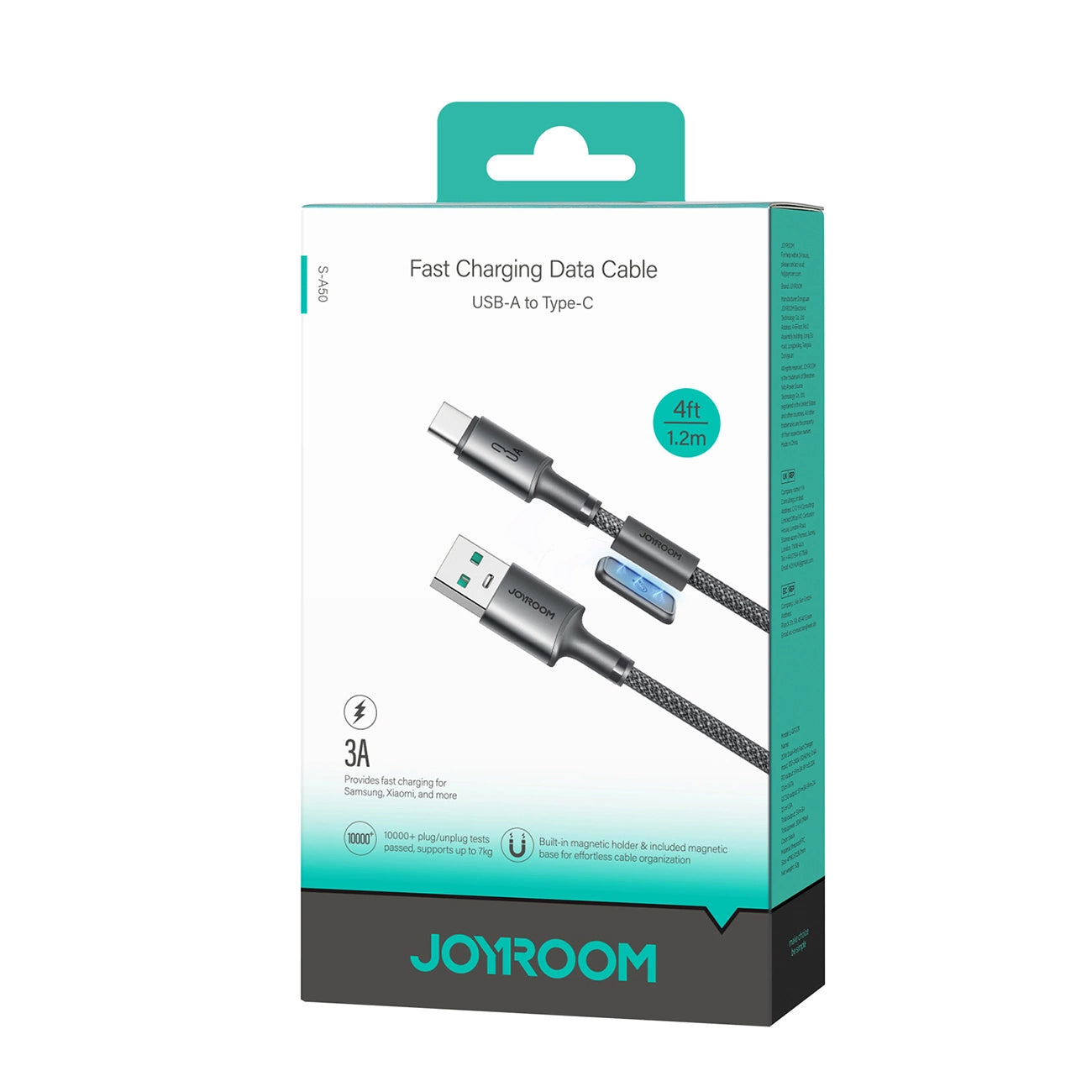 USB-A - USB-C data- og ladekabel Joyroom S-A50, 60W, 1.2m, Grå