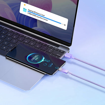 USB-A - USB-C Baseus Explorer data- og ladekabel, 100W, 1m, Lilla CATS010405