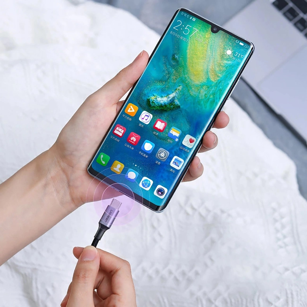 USB-C til USB-C data- og ladekabel UGREEN US316, 100W, 3m, Grå