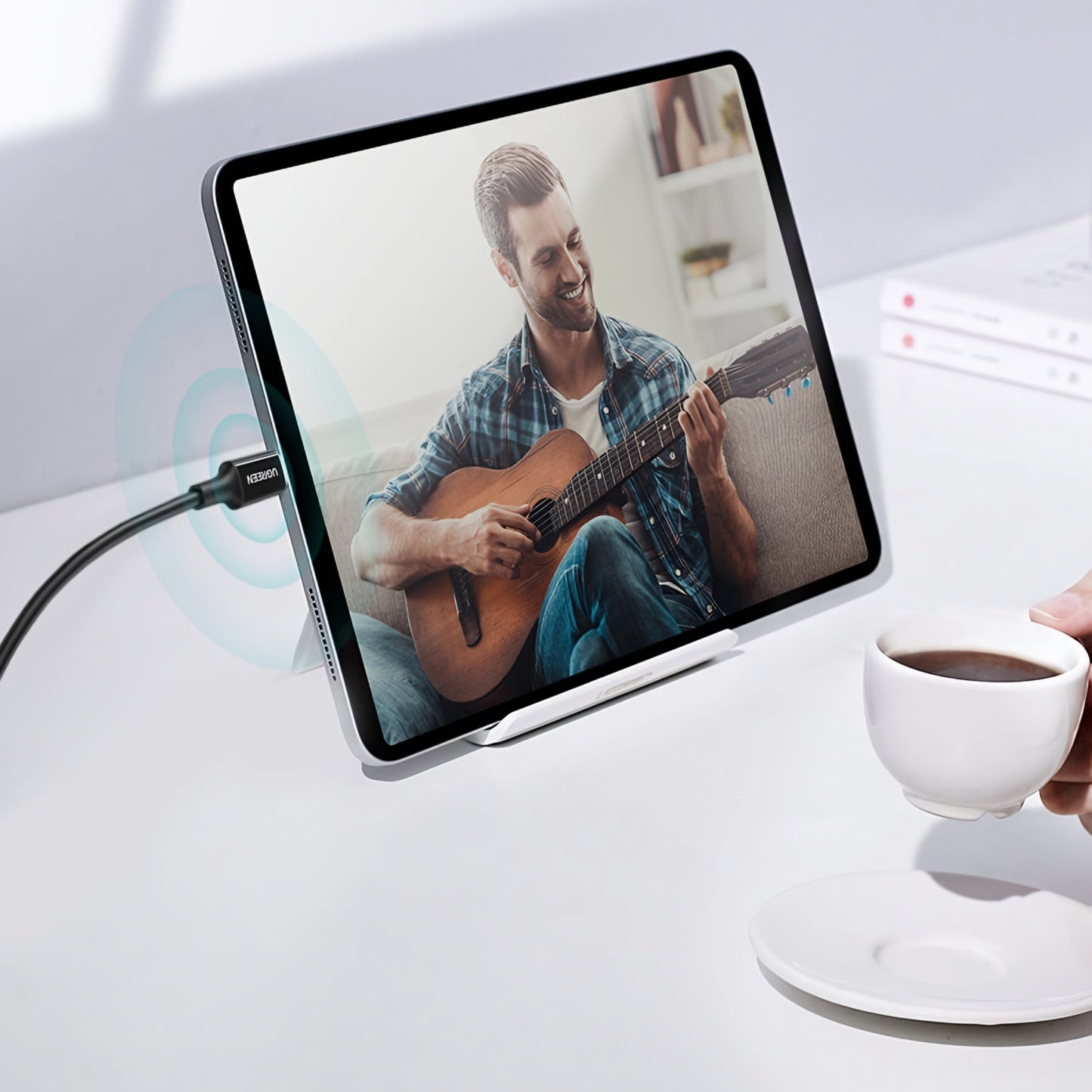 USB-C til USB-C data- og ladekabel UGREEN US300, 100W, 2m, Hvit