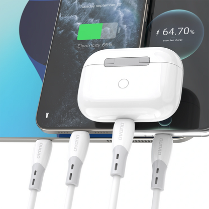 USB-C til USB-C data- og ladekabel Dudao L25SC, 60W, 2m, Hvit