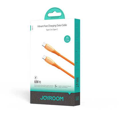 USB-C til USB-C data- og ladekabel Joyroom S-A59 Vibrant, 60W, 1.2m, Oransje