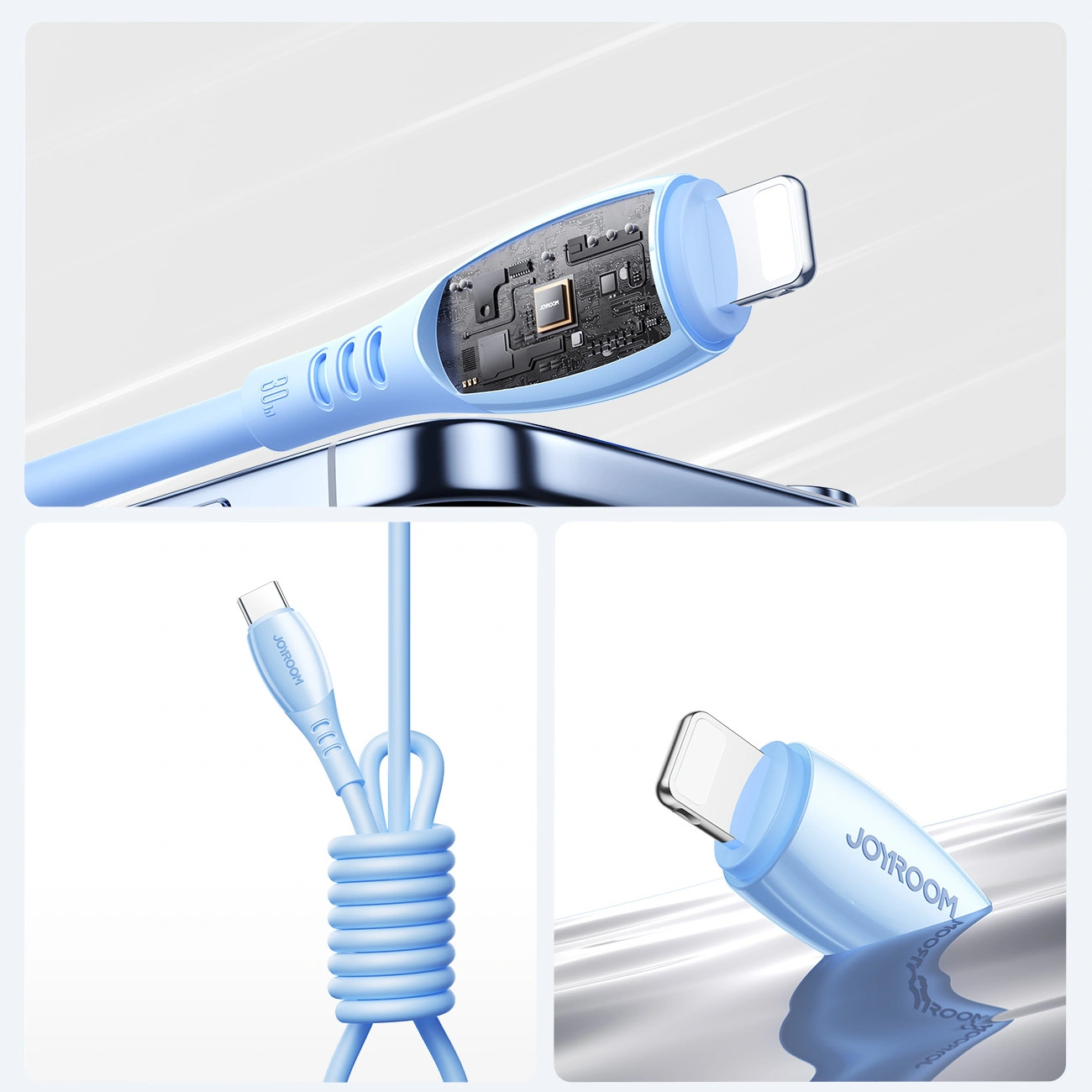 USB-C til Lightning-lade- og datakabel Joyroom S-A59 Vibrant, 30W, 1.2m, Blå