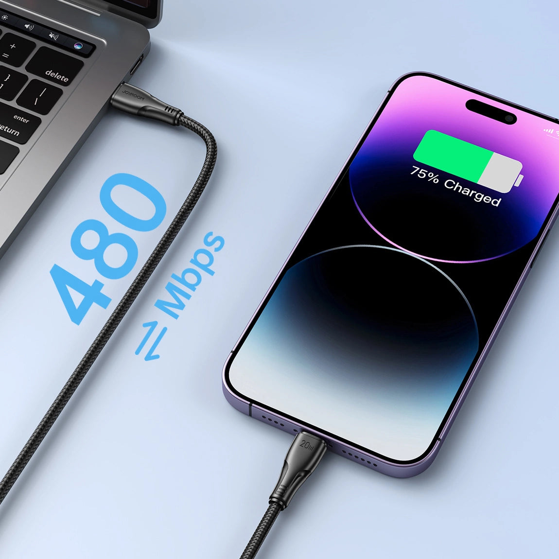 Data- og ladekabel USB-C - Lightning Joyroom S-A11, 20W, 1.2m, Svart