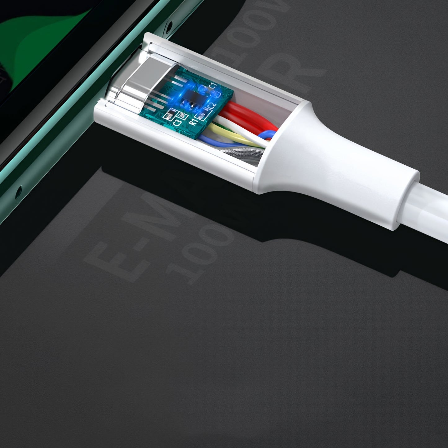 USB-C til USB-C data- og ladekabel UGREEN US300, 100W, 2m, Hvit
