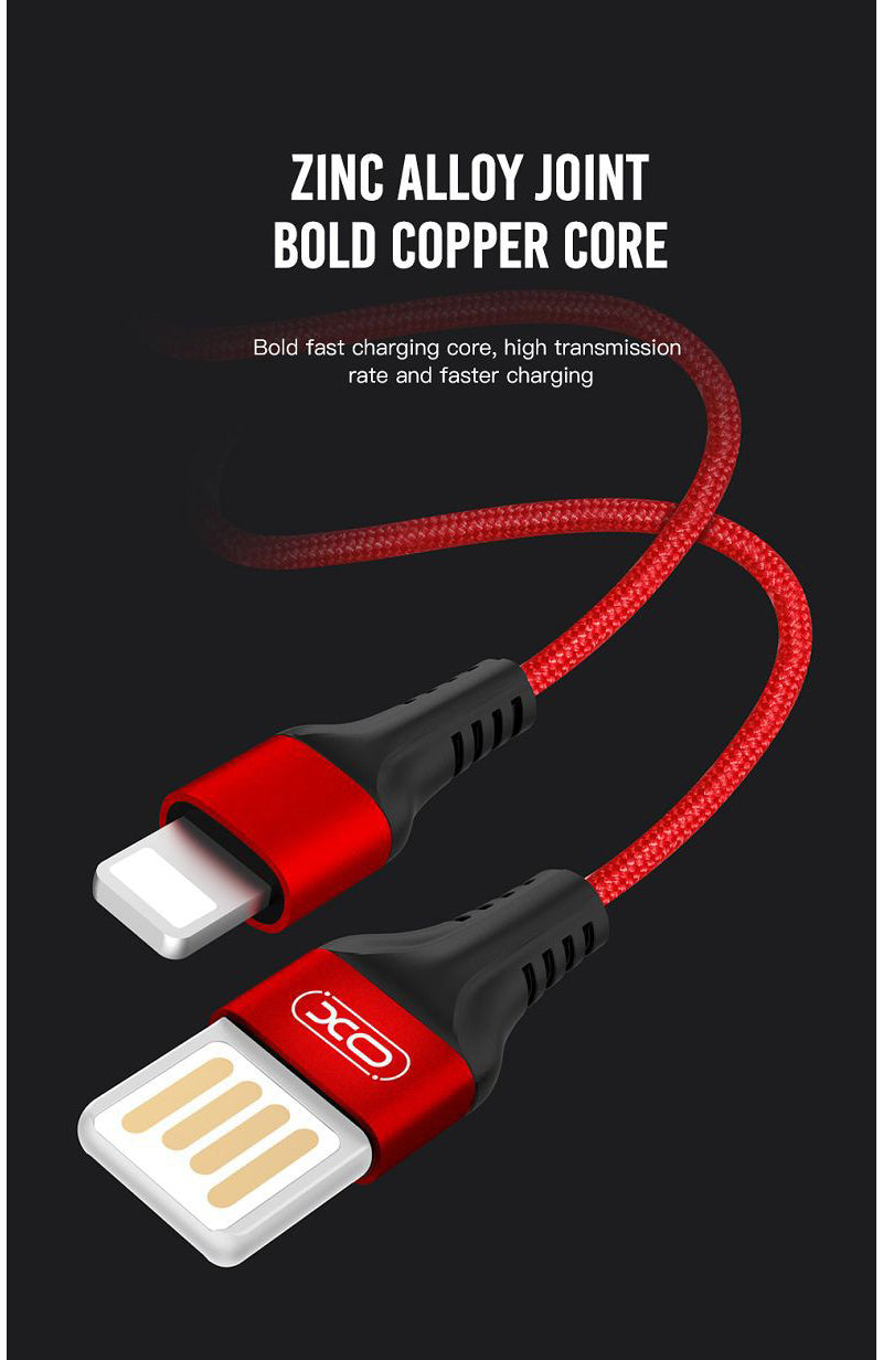 USB-A - microUSB Data- og Ladekabel XO Design NB118, 18W, 1m, Rød