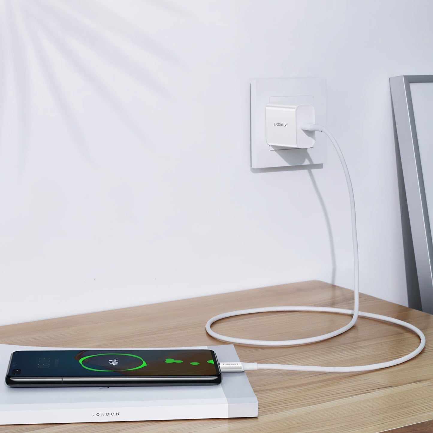 USB-C til USB-C data- og ladekabel UGREEN US300, 100W, 2m, Hvit