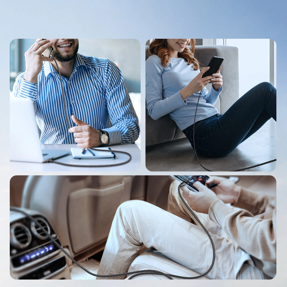 USB-C til USB-C data- og ladekabel Joyroom S-A25 Light-Speed, 100W, 1.2m, Svart