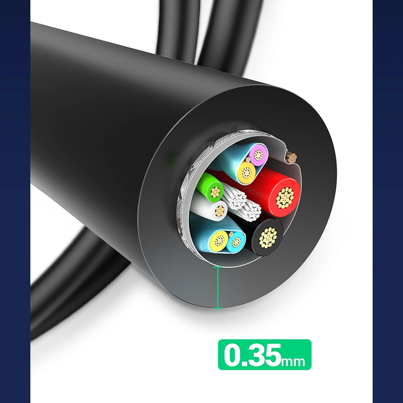 USB-A til USB-C UGREEN US184 data- og ladekabel, 18W, 0.5m, Svart