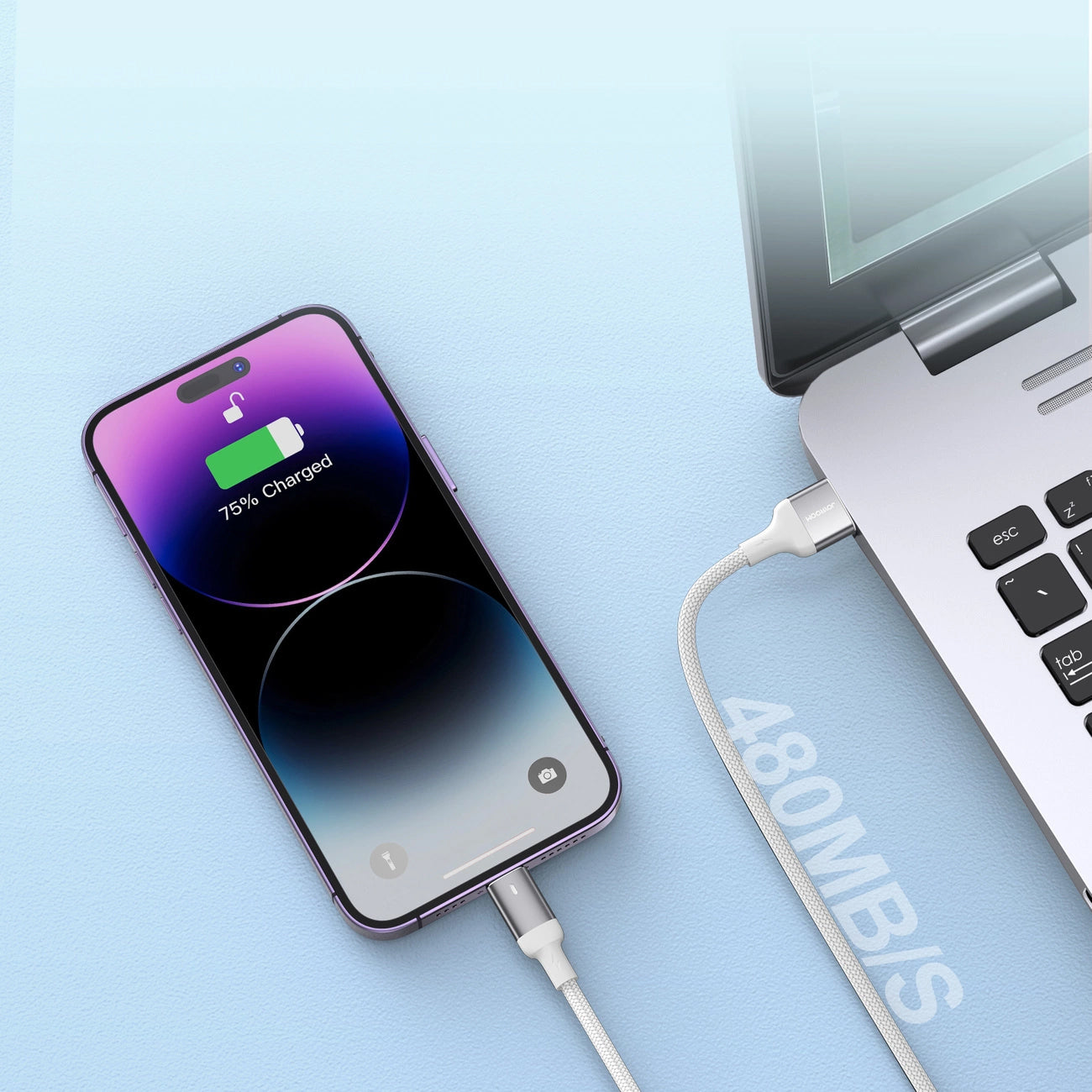 Data- og ladekabel USB-C - Lightning Joyroom S-A10, 20W, 1.2m, Hvit