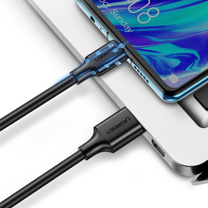 USB-A til USB-C UGREEN US184 data- og ladekabel, 18W, 0.5m, Svart