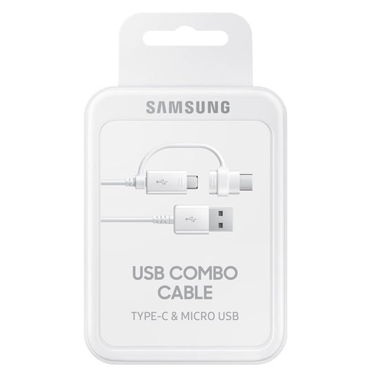 Data- og ladekabel USB-A - USB-C / microUSB Samsung Combo 2in1, 18W, 1,5 m, hvit EP-DG930DWEGWWW