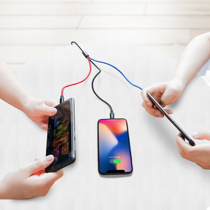 Ladekabel USB-A - Lightning / microUSB / USB-C Baseus Colors 3in1, 20W, 1.2m, Svart CAMLT-BSY01