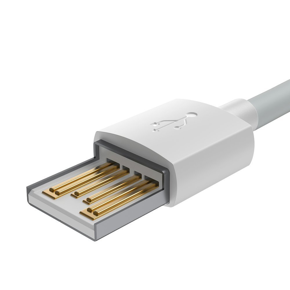 Data- og ladekabel USB-A - Lightning Baseus Simple Wisdom, 18W, 1,5 m, sett med 2 stk, hvit TZCALZJ-02