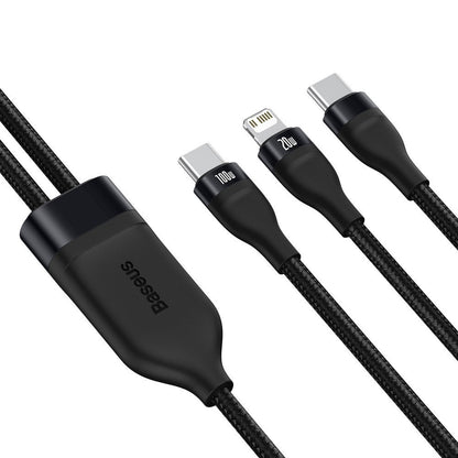 USB-C - Lightning / USB-C Baseus Flash Series 2in1, 100W, 1.2m, Svart CA1T2-F01