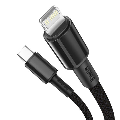 USB-C til Lightning data- og ladekabel Baseus High Density flettet, 20W, 2m, svart CATLGD-A01