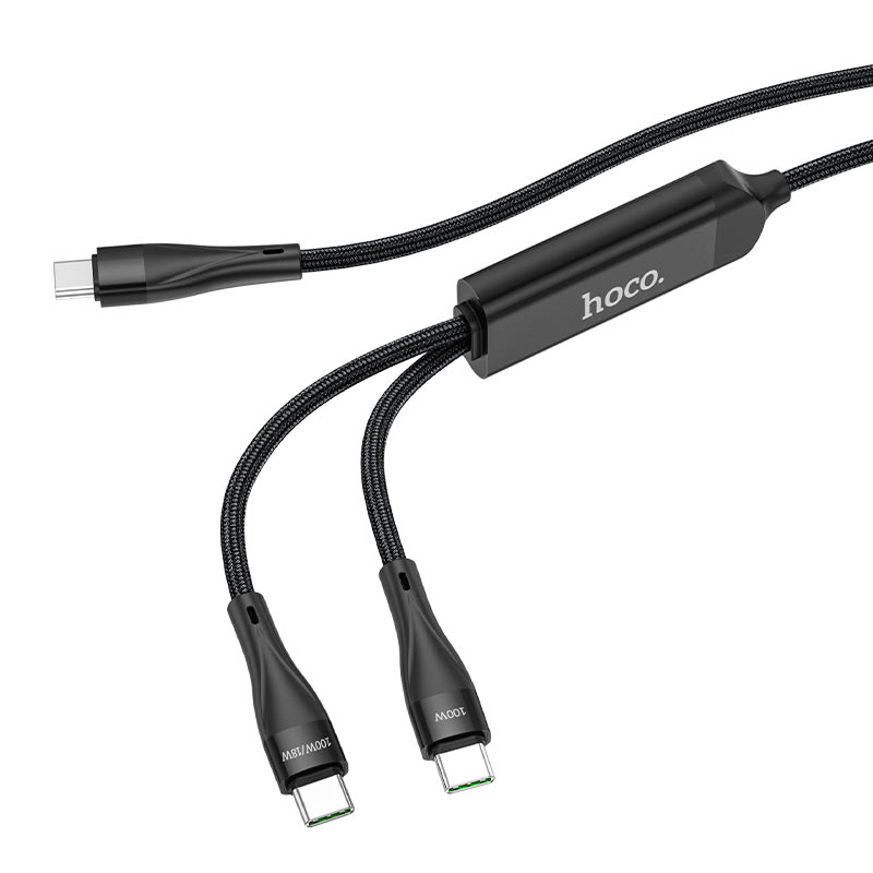 USB-C data- og ladekabel - USB-C HOCO U102 Super, 100 W, 1,2 m, svart