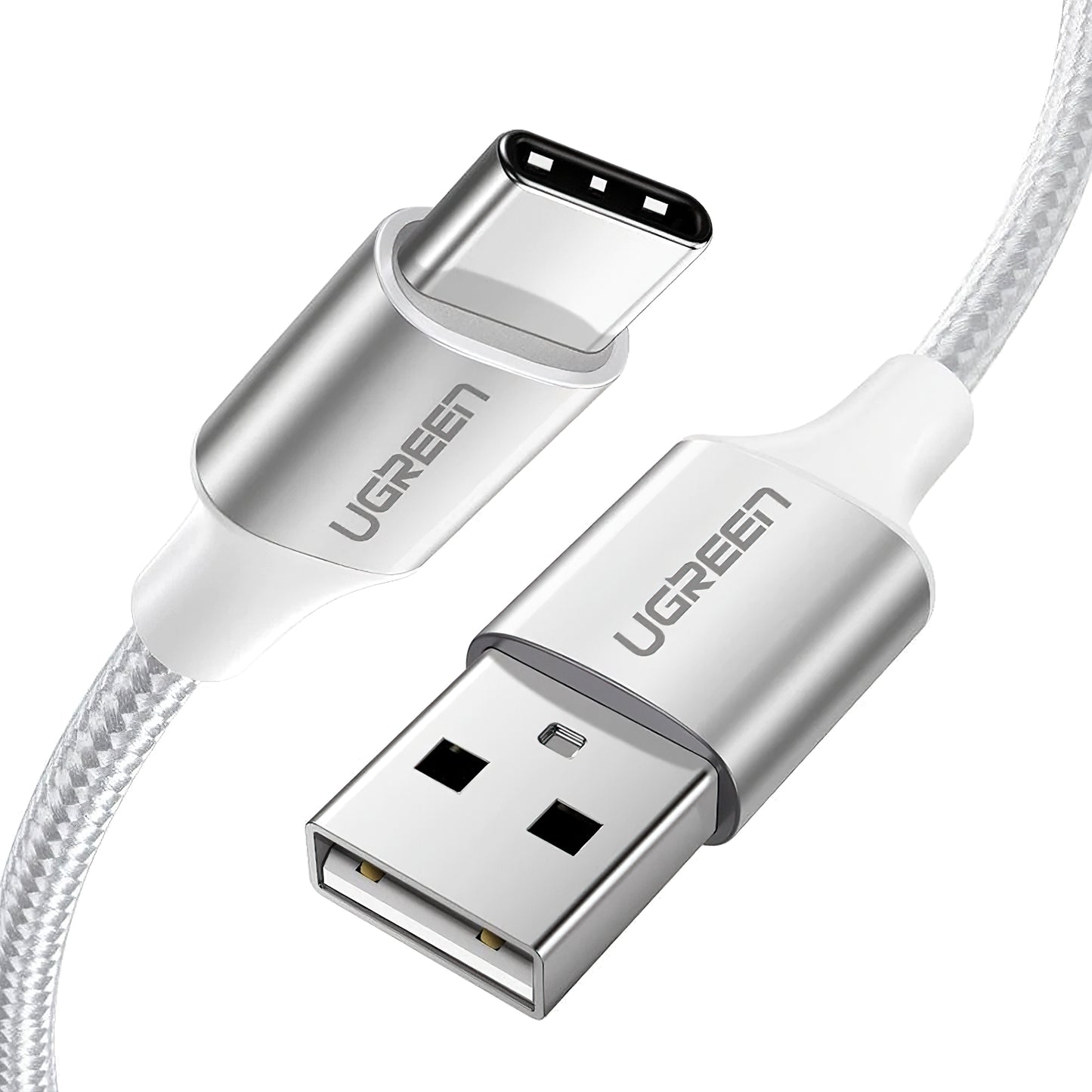 USB-A - USB-C UGREEN US288 data- og ladekabel, 18W, 2m, Hvit