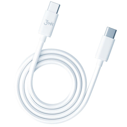 USB-C Data- og ladekabel - USB-C 3MK Hyper, 100W, 2m, Hvit