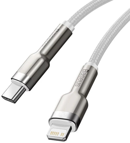 USB-C til Lightning Baseus Cafule Metal Series, 20W, 2m, Hvit CATLJK-B02